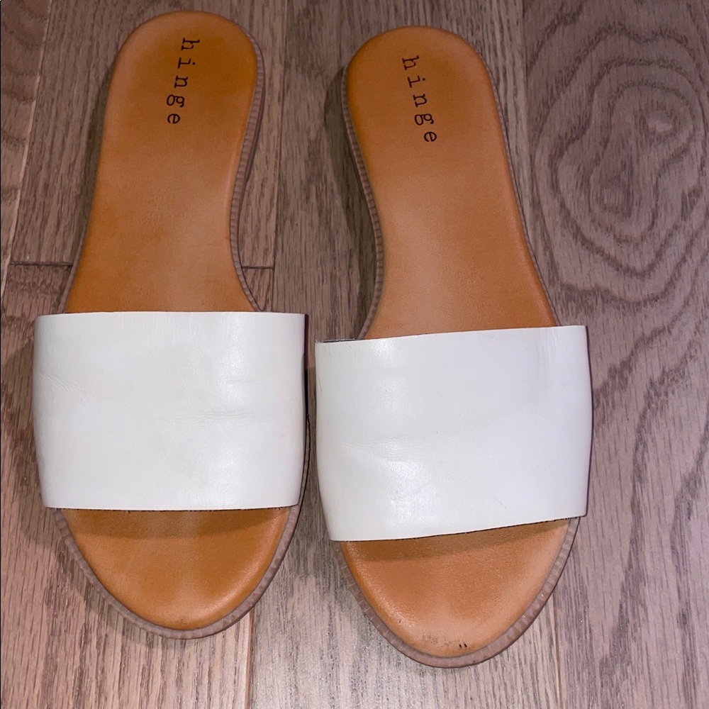 Hinge Cream Slide Sandals
